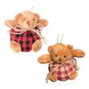 2Pcs Mini Plaid Bear Ornaments Christmas Tree Hanging Decor Cute Bear Keychain Festive Xmas Stocking Stuffer Gifts