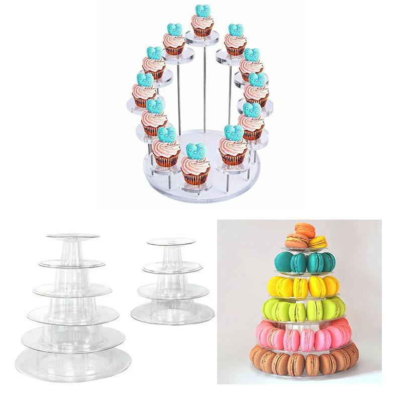 Acrylic Cupcake and Cake Stand Tier Clear Display for Desserts Sturdy Multi Level Stands for Parties Weddings and Celebrations