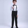 LOLANTA Boys' Formal 5-Piece Suit Set, Solid Color Tuxedo with Suspenders, Perfect for Kindergarten Entrance Ceremonies, Graduations, Weddings, Recita