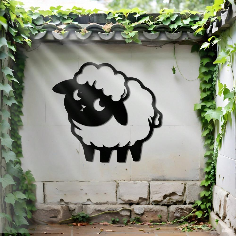 Large Laser Cut Sheep Metal Wall Art Black Iron Flock Modern Home Decor