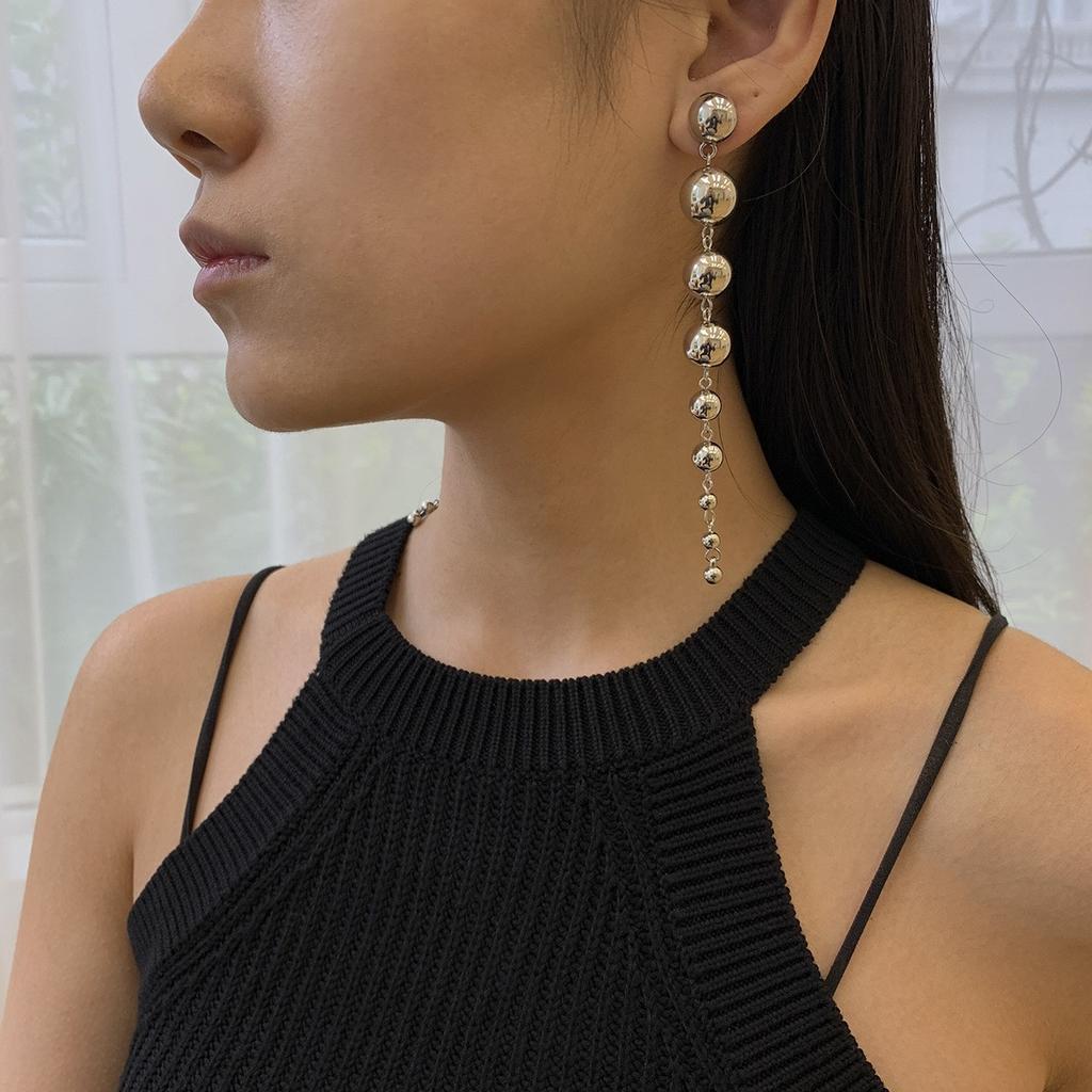 Punk-Stil Übertrieben Große Runde Perlenkette Damen, Trendiger Retro CCB Ketten Schlüsselbein Kette