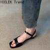 Women's Summer Square Toe Gladiator Sandals Concise Comfort Low Heel Footwear for Ladies