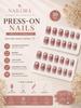 Folkdesi 24 Pcs Press On Nails, Short Fake Nails, Artificial Nails for Women Nails Extension Kit with Nail Stickers (Wine Glow)