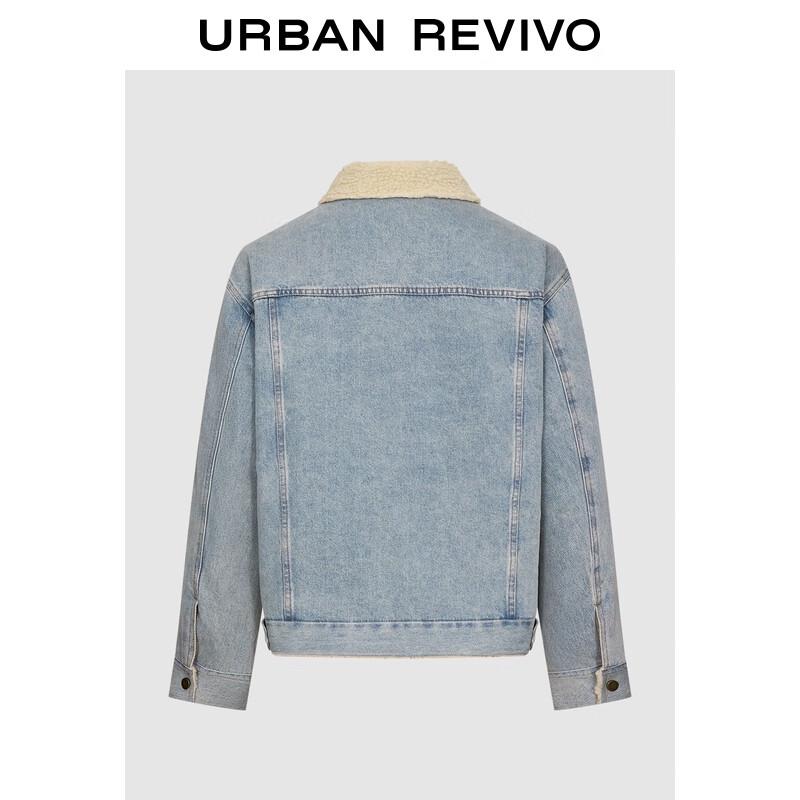UR2025 Men's Casual Winter Color-block Denim Jacket