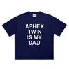 Punk Aphex Twin Print TShirt Oversized Mens Hip Hop Streetwear Harajuku Clothing Goth Letter Short Sleeve Tops Cotton Tees Y2k