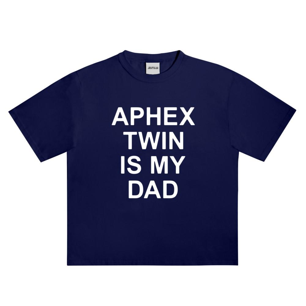 Punk Aphex Twin Print TShirt Oversized Mens Hip Hop Streetwear Harajuku Clothing Goth Letter Short Sleeve Tops Cotton Tees Y2k