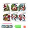 6 Pcs DIY Rhinestone Art Painting Cards Christmas Greeting Card Making Kit with Envelopes 5D Snowman Cat Deer Rhinestone