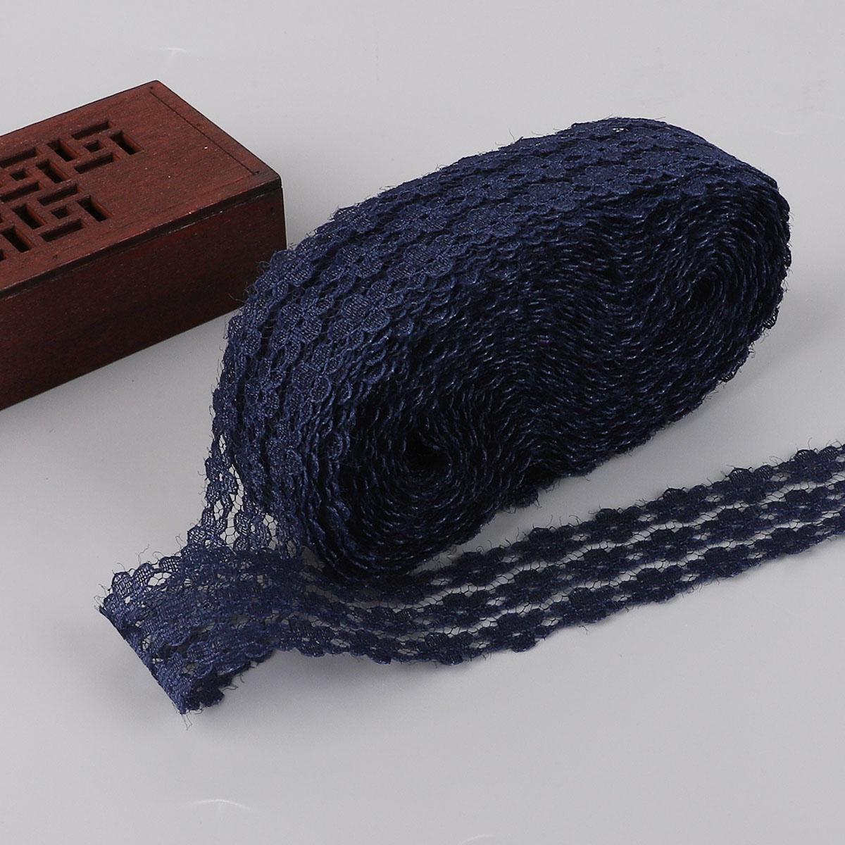 

10 ярдов 2,5 см ремесленные изделия вышитые сетчатые кружевные края ленты DIY ремесла тёмно-синий