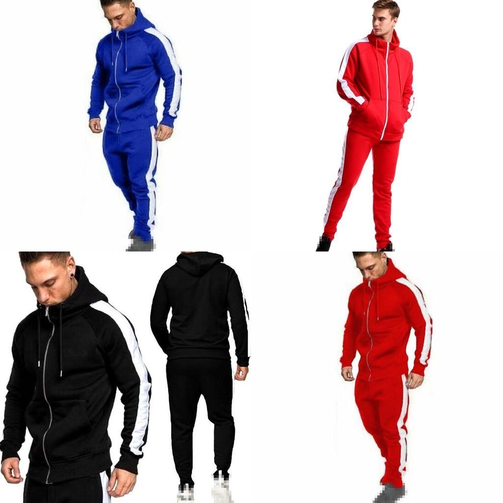 Premium 2pcs Mens Tracksuit Set With Zip Hooded Coat And Comfortable Joggers