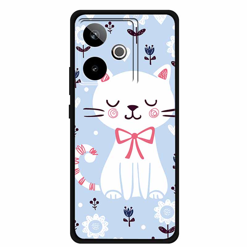 For Realme GT7 3D Relief Phone Case Emboss Flower Back Cover Black Silicone Shockproof Soft Protector 6.8" Realme GT 7T 7 T Capa