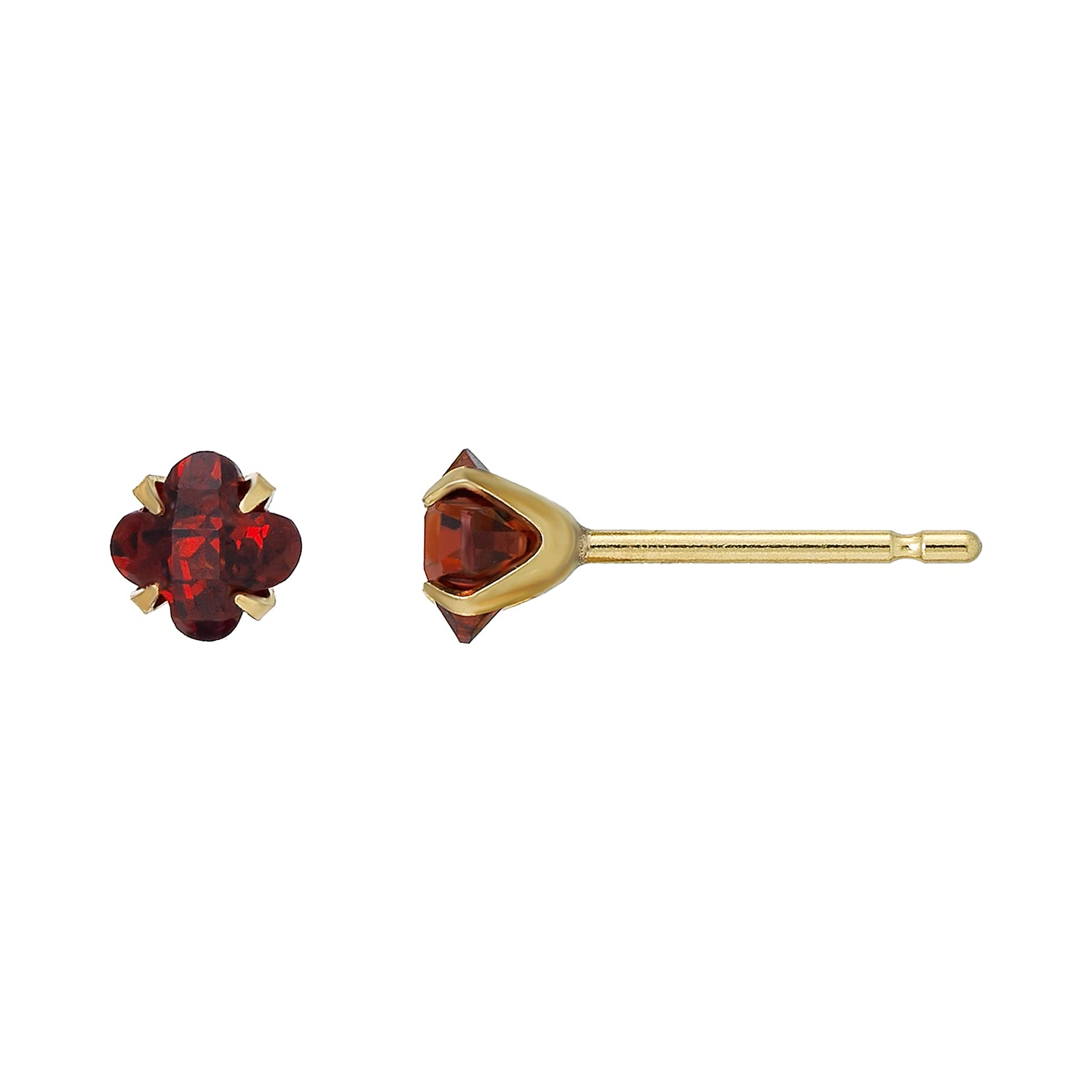 

K18 lily cut garnet earrings [TAKE-UP] [Second earrings] (YG)