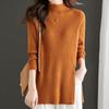 Navava Daily Zip Point Ribbed Mock Neck Long Sleeve Knit Top Nk3476