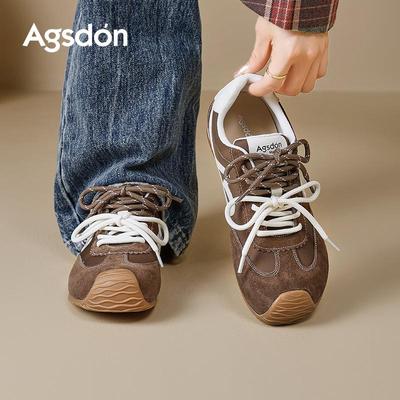 Augusden Damen Braune Retro-Sneaker 2025: Herbst-/Winter-Sneaker mit dicker Sohle