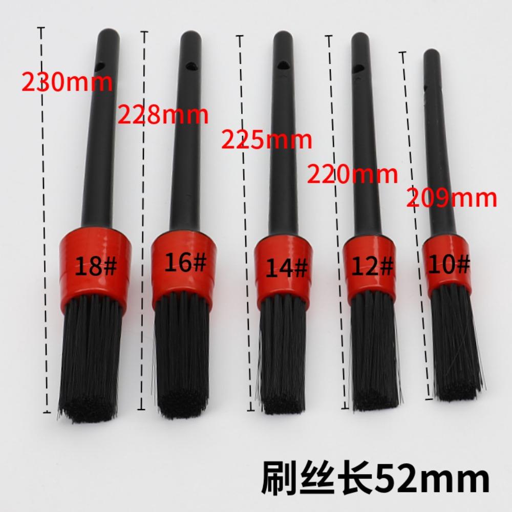 5Pcs Small Detailing Brush Set Soft Multifunctional Car Cleaning Brush Black Portable Automotive Interior Cleaning Tools