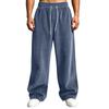 Men's Color -Lined Sweatpants High Waist Loose Fit Wide Leg Pants with Pockets