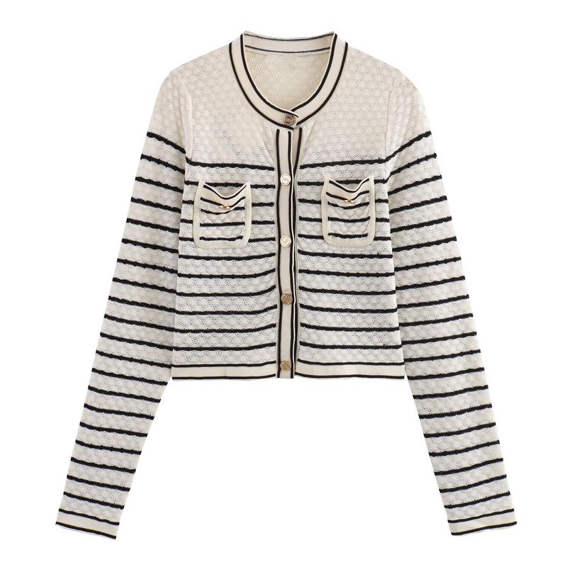 Kaslead New Arrival Women's Clothing Fashion Style Striped Short Style Hair Knitwear Tops Skirt Suit