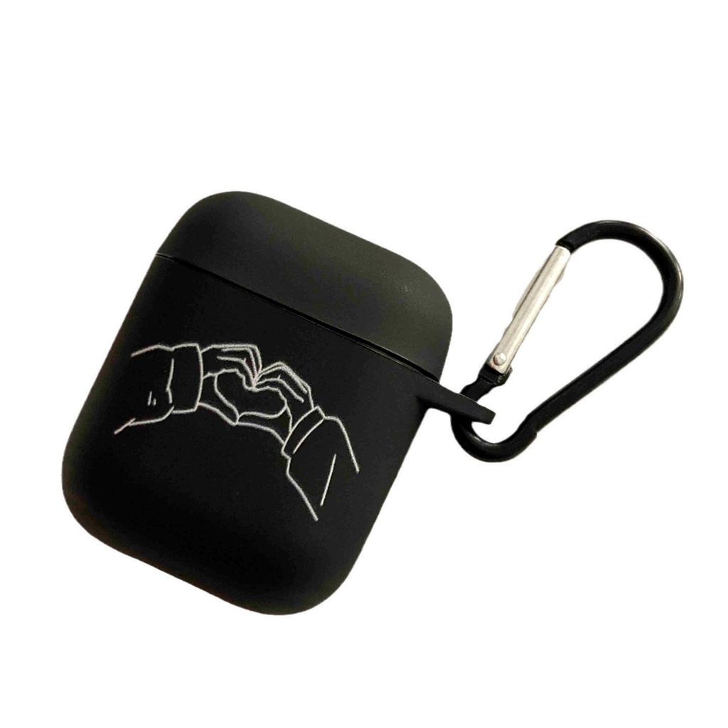 Gesture than heart for AirPods Pro1 black TPU matte apple earphone case cartoon