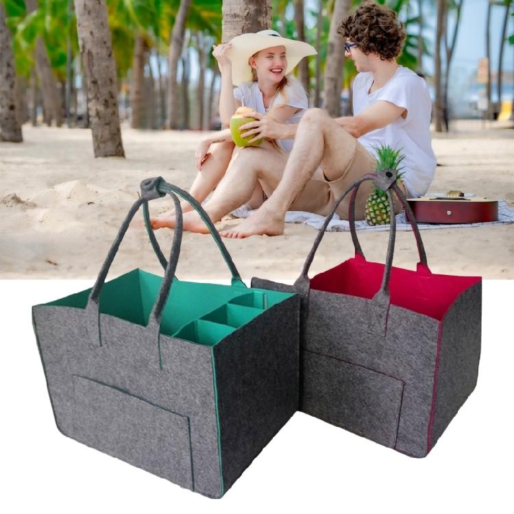 Vielseitige Reise-Organizer-Tasche aus Filz mit speziellen Fächern für Elektronik, Toilettenartikel und Kleidung