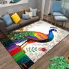 Colorful Peacock Printed Carpet with Floral Pattern for Home Decor Suitable for Use As an Anti-slip for Living Room Bedroom Sofas