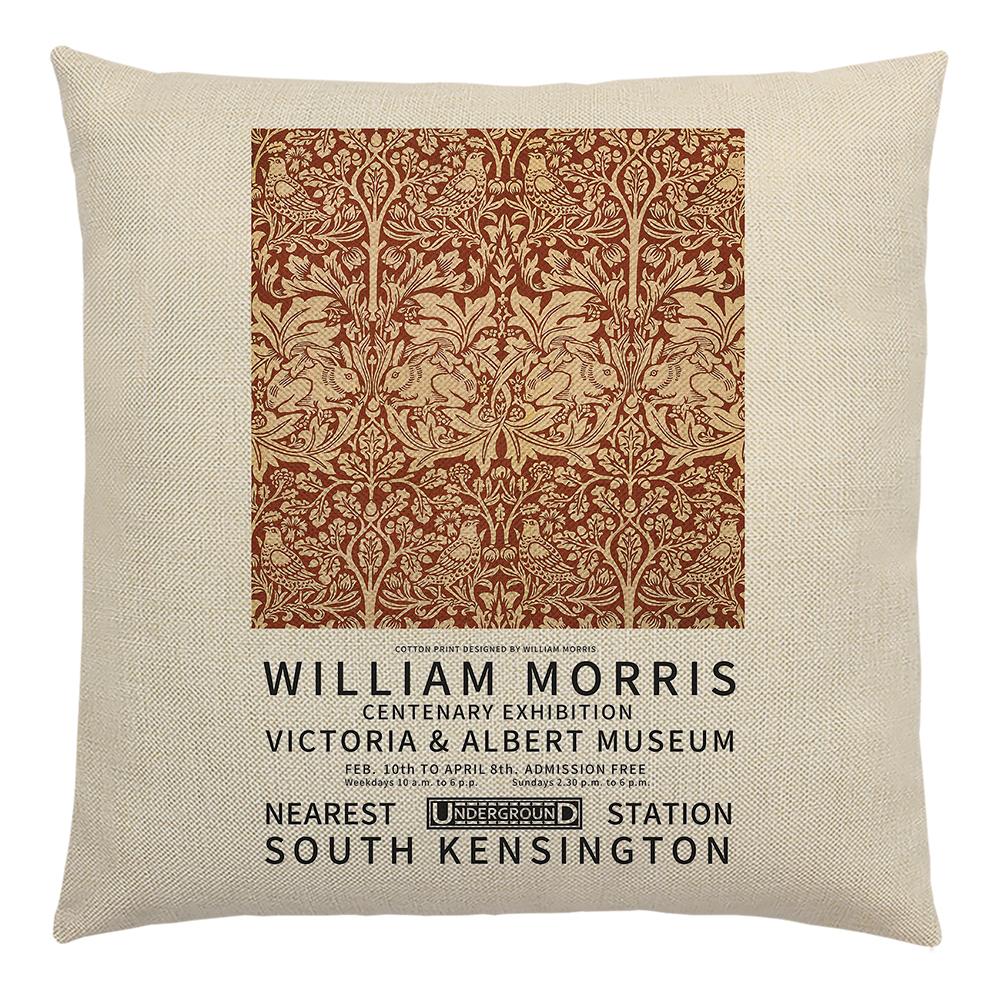 William Morris Painting Cushion Cover for Sofa Throw Pillow Cover Vintage Linen Pillow Case Home Decoration Leaf Plants Printing