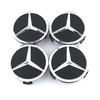 Zwart/zilver Mercedes Benz Wielnaafdopjes Naaf Emblemen 60mm 4 Stuks Voor W202 W203 W204 W208 W210