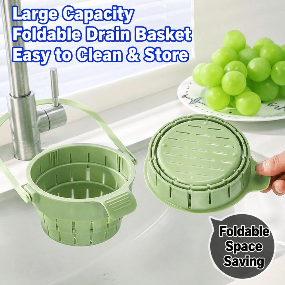 Retractable Fruit Washing Basket Hanging Food Strainer Filter  Kitchen Supplies
