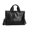 Soft Cowhide Men Business Briefcase Large Capacity Laptop Crossbody Handbag