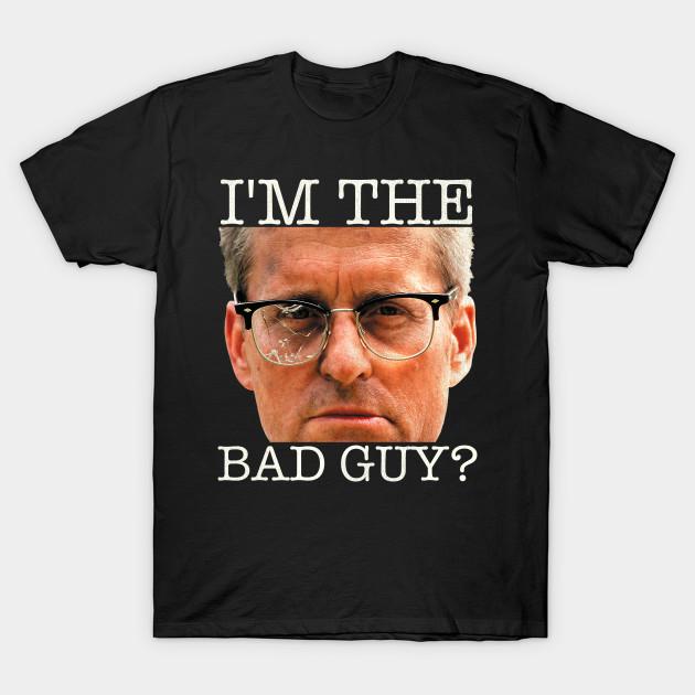 

Men Black Print T-shirt I M The Bad Guy - Falling Down No-Cut Transfer Paper Print Cotton Tshirt S