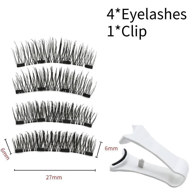

Eyelashes Magnetic False Kit Eyeliner Tweezer Black Reusable Women Tool Beauty Style A