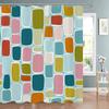 Modern Geometric Pattern Print Shower Curtain, Polyester Shower Curtain Set With Hooks For Bathroom Decorative Shower Curtain