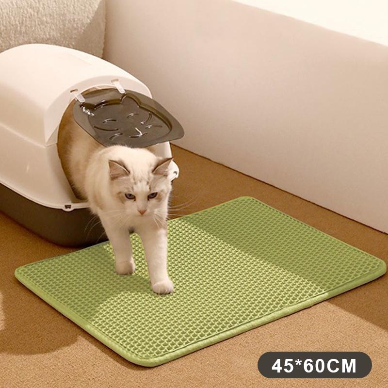 Cat Litter Mat Heavy Duty 2 Layer Waterproof Washable Non Slip Floor Protector for Home Pet Area