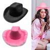 Breathable Cowboy Hats Disco Party Large Rolled Brims Hat Fedoras Felts Cowboy Sunproof Hat Supply Wide Rolled Brims