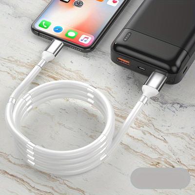 3A Fast Magnetizing and Absorbing Data Cable Soft Rubber Fast Charging Cable Suitable for Apple Android Type-c Adsorption and Storage Data Cable