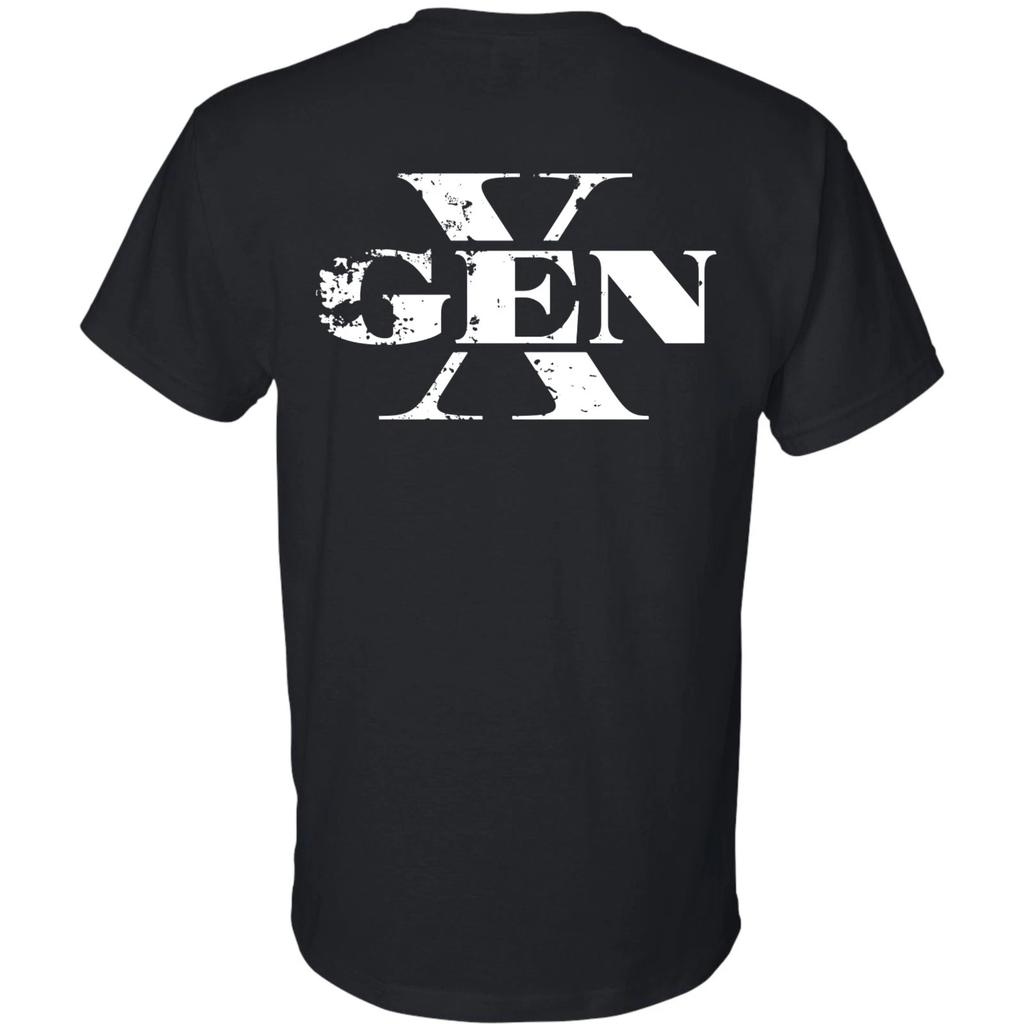 Gen x Generation X T-shirt Black Cotton 70's 80's Babies Retro