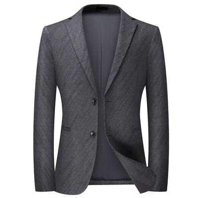 Autumn Nylon Stretch Twill Jacquard No-iron Suit for Men, Versatile, Slim, Casual Casual Suit