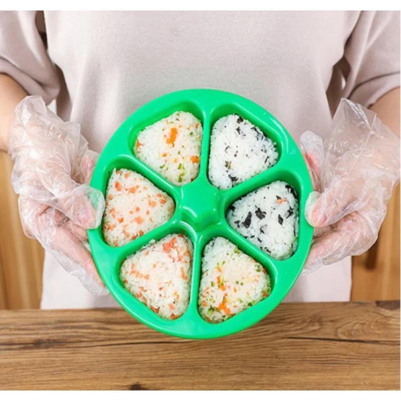 Creative Six In One DIY Sushi Triangle Rice Ball Mold Box Bento Making Tool Heart-Shaped Decorative Convenient