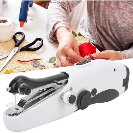 Leather Mini Sewing Machine - Easy To Use Handheld Portable for DIY Cloth Handicrafts (Black)