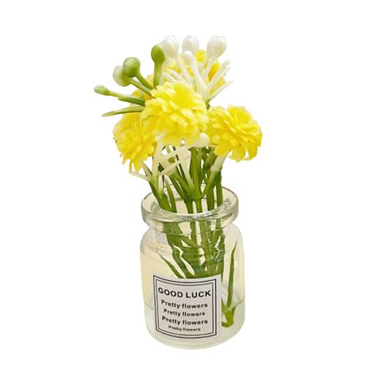 

Mini Flower Vase Refrigerator Magnet with Fake Flower 3D Miniature Plants Vase Fridge Magnet Home Office Kitchen Decoration жёлтый