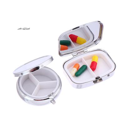 Waterproof Metal Pill Box Portable Rectangle Round Shape Light-Weight Medicine Case Holder Container for Travel And Home Use