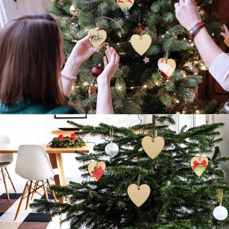 Hearts Valentine's Day Gift Garland Wooden Pendants 100PCS
