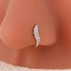 Wind Feather U-Shaped Nose Clip Light Luxury Temperament Tree Leaf Rice Ear Nose Ring Female Personality Fashion Zircon Nose Stud Nose Decoration