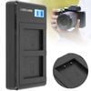 Portable Camera Battery Charger for NPBX1 USB Camera Dual Charger with LCD Display