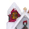 LED House Lighted Up Snow Covered Xmas Buildings