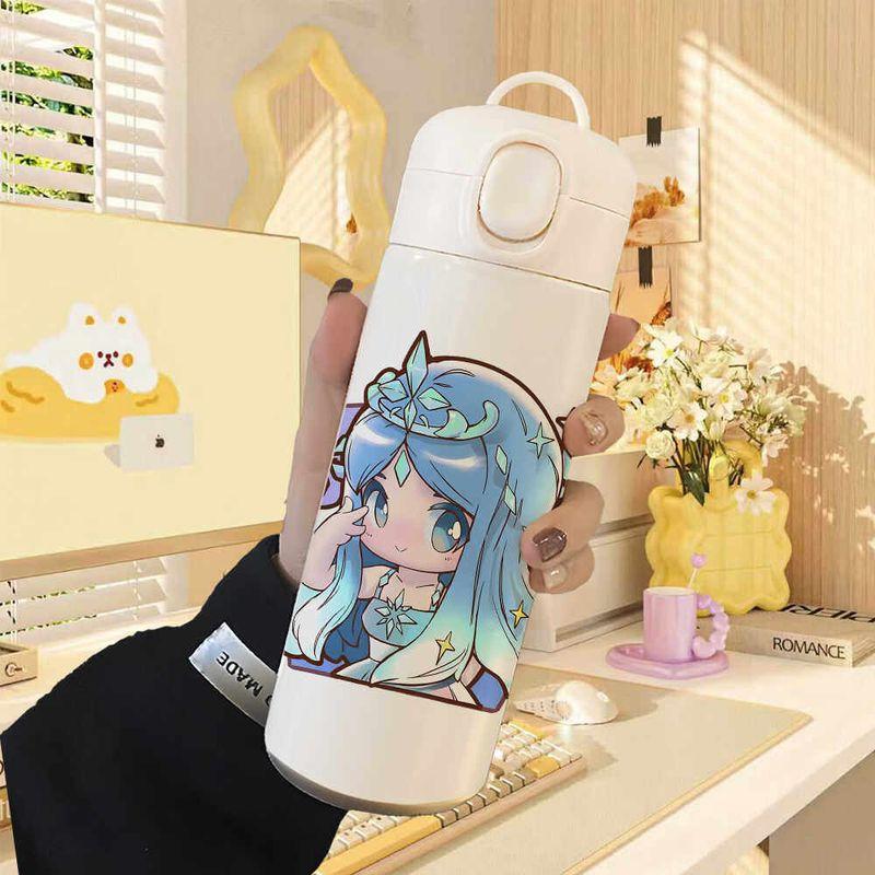 Luo Li Wang Mo Ye Luo Li Fairy Dream Children's Straw Large Capacity Insulated Cup Student 304 Stainless Steel Water Bottle