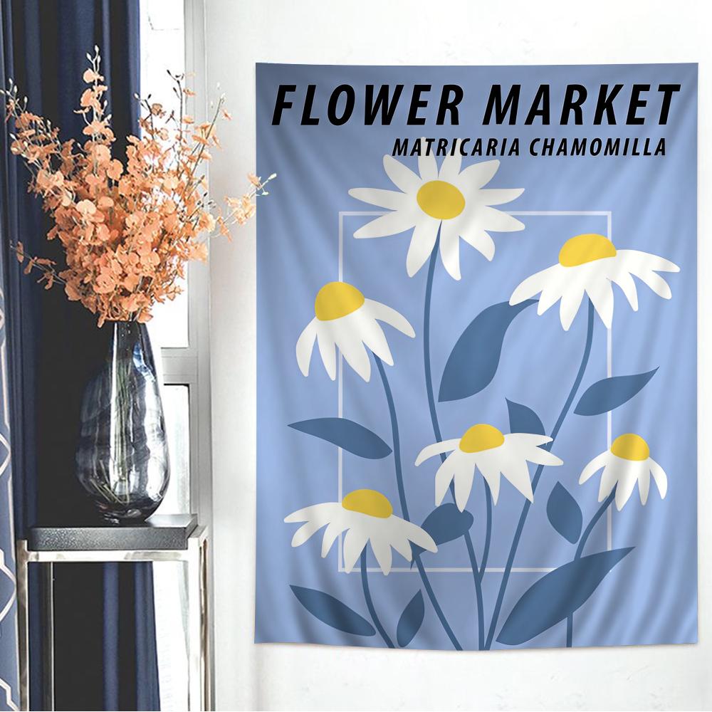 1pcs Fashion Simian Style Wall Hanging Fabric Mandala Wall Hanging Home Flower Market Flower Art Wall Hanging Fabric Wave Decora 40CMX60CM