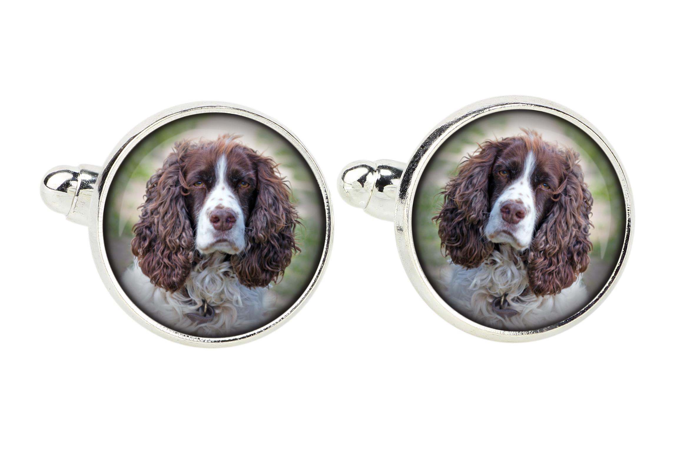 

English Springer Spaniel - cufflinks, a shirt accessory, a shirt pendant from the Art-Dog brand срібний
