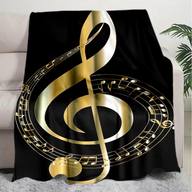 1PC Musical Symbols Music Printed Blanket, All Season Lightweight Home Office Outdoor Nap Multifunctional Blanket A19