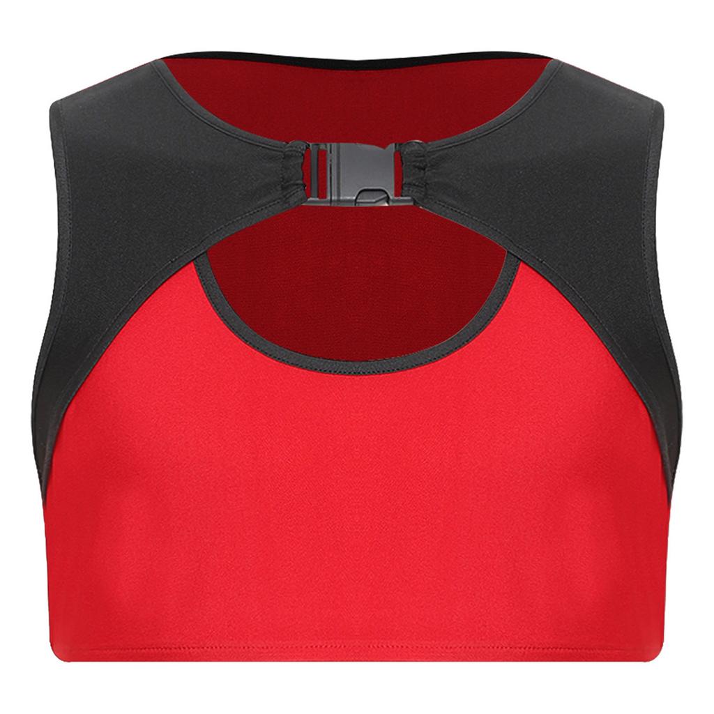 Men Mesh Patchwork Crop Top Sleeveless Front Hollow Out Buckle Color Block Vest Tank for Wrestling Running Training Workout