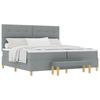 Boxspring Bed with Headboard Light Grey 200 X 200 Cm Fabric
