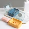 1Pcs Portable Soap Dishes Double-layer Plastic Soap Box Household Bathroom Drain Soap Tray Bathroom Soap Box With Cover